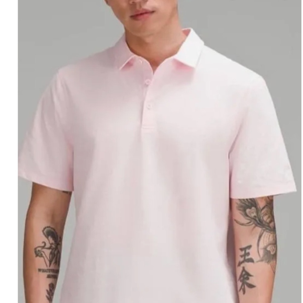 - Lululemon Athletica Pink Polo Shirt Soft Relaxed Fit